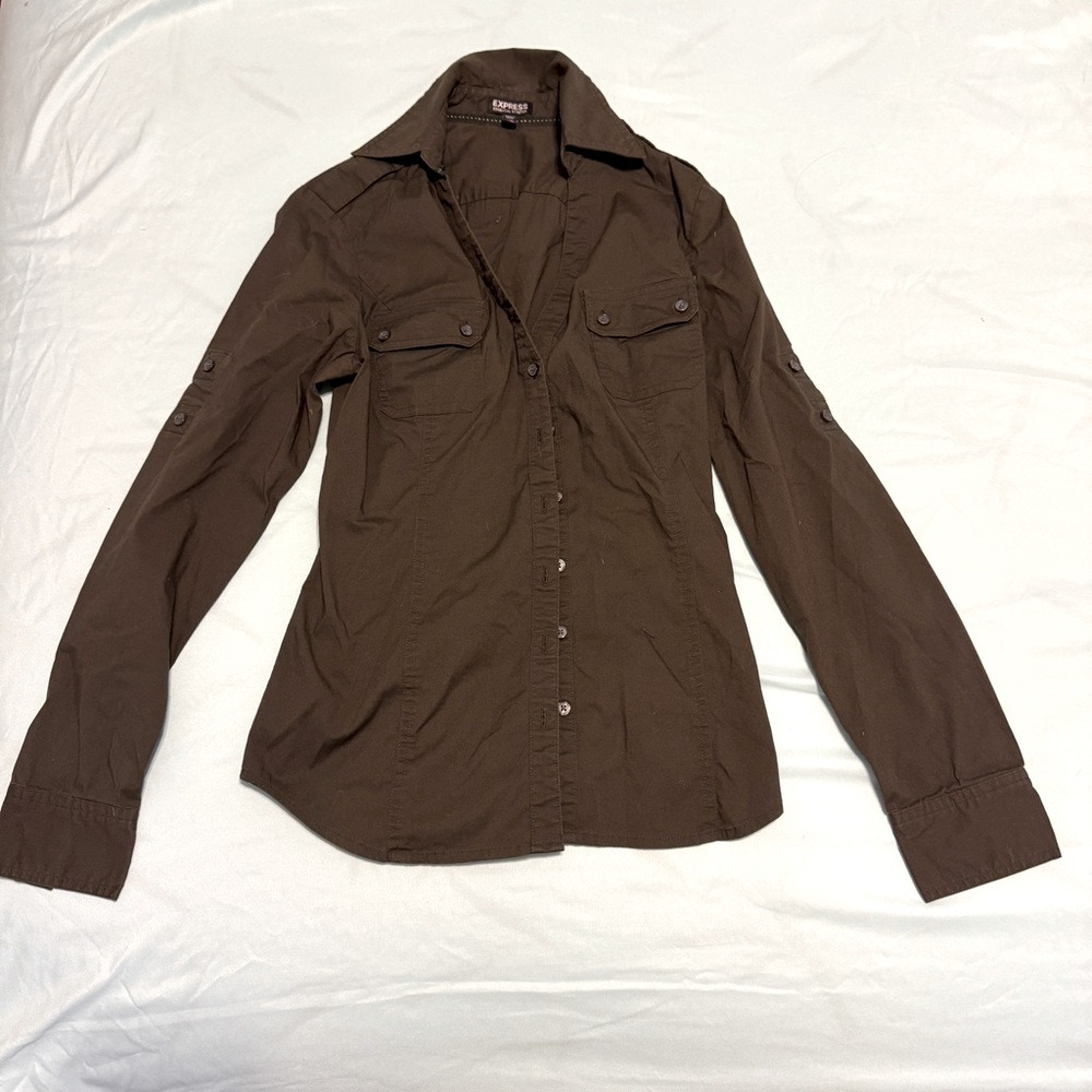 Express vneck military shirt